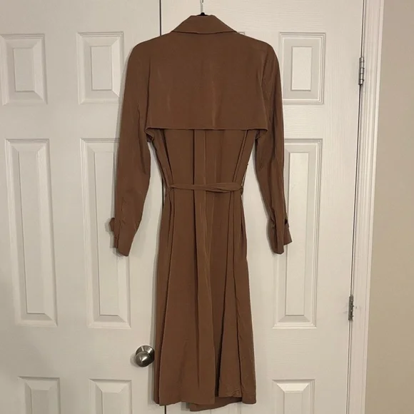 Le Chateau Brown Trench Coat size Small - Picture 8 of 9